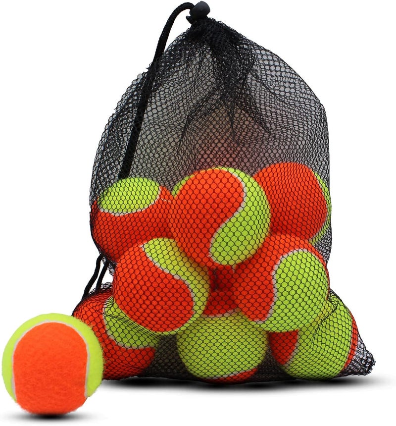 Magicorange Tennis Balls, 12 Pack Low Compression Stage Tennis Ball for Beginners Youth Kids Training Practicing with Mesh Bag for Easy Transport - Image 2